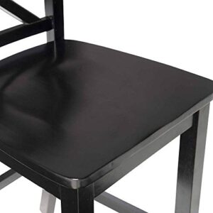 Linon Home Dcor Black X Back Counter Stool, 16" W x 17.91" D x 37.01" H