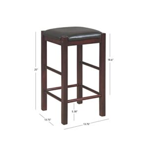 Linon Betsy Espresso Backless 25" Counter Stools Set of Two, Espresso Stools