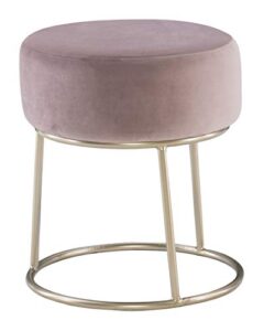 linon pink and gold vanity and accent dalilah stool