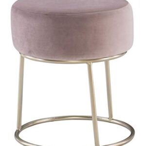 Linon Pink and Gold Vanity and Accent Dalilah Stool