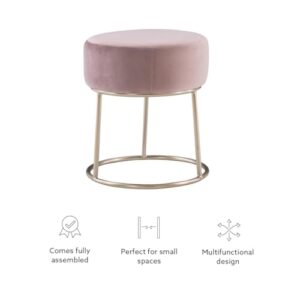 Linon Pink and Gold Vanity and Accent Dalilah Stool