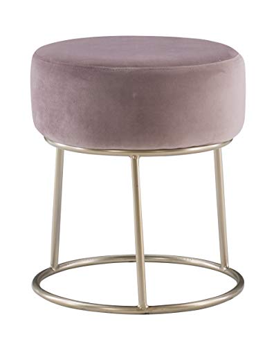 Linon Pink and Gold Vanity and Accent Dalilah Stool