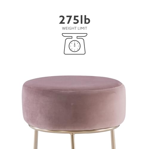 Linon Pink and Gold Vanity and Accent Dalilah Stool