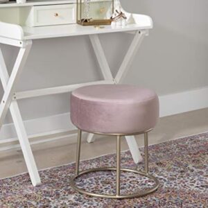 Linon Pink and Gold Vanity and Accent Dalilah Stool