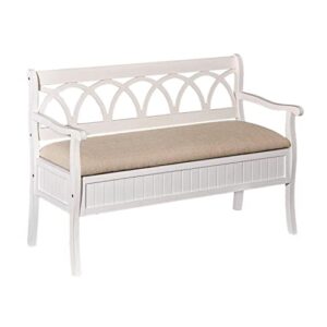 powell furniture elliana bench, white