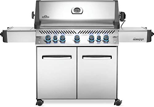 Napoleon P665RSIBPSS Prestige RSIB Propane Gas Grill, 665 sq. in + Infrared Side and Rear Burner, Stainless Steel