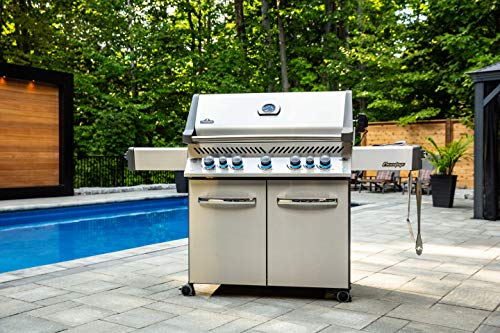 Napoleon P665RSIBPSS Prestige RSIB Propane Gas Grill, 665 sq. in + Infrared Side and Rear Burner, Stainless Steel