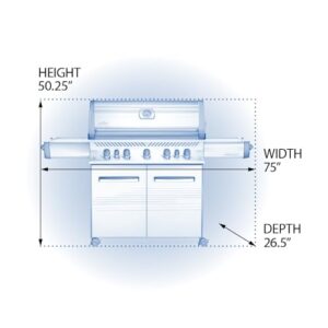 Napoleon P665RSIBPSS Prestige RSIB Propane Gas Grill, 665 sq. in + Infrared Side and Rear Burner, Stainless Steel