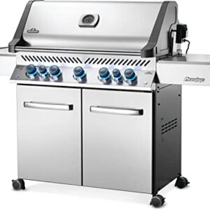 Napoleon P665RSIBPSS Prestige RSIB Propane Gas Grill, 665 sq. in + Infrared Side and Rear Burner, Stainless Steel