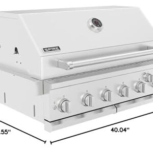 Spire Premium Grill Built-in Head, 6-Burner with Rear Burner Propane Grill, Convertible to Natural Gas, 36 inches Built-In Island Grill Head, Stainless Steel, BBQ Grill Island