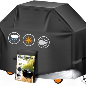 Aoretic Grill Cover, 44inch BBQ Gas Grill Cover for Outdoor Grill, Charbroil Grill Cover Barbecue Waterproof, Anti-UV with Hook-and-Loop and Hem Rope for Weber Char-Broil Monument, Dyna-glo Nexgrill