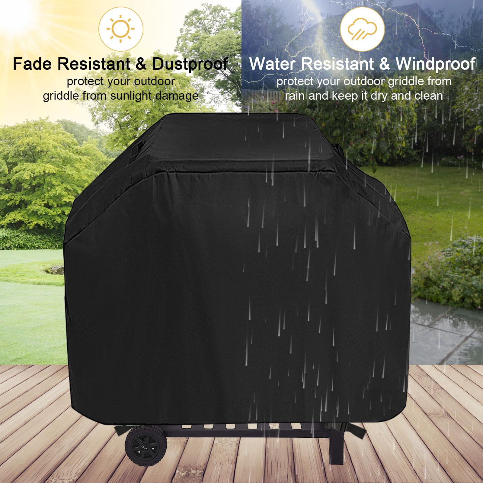 Guisong Waterproof Griddle Cover, Dustproof BBQ Cover for Royal Gourmet CD1824AX Charcoal Grill/BBQ Grill/Barbecue Grill/Smoker Grill