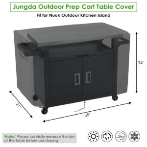 Jungda Outdoor Prep Cart Cover for Nuuk 42 Inch Outdoor Kitchen Island and BBQ Serving Cart,Heavy Duty Waterproof Patio Prep Table Cover Grill Cart Cover