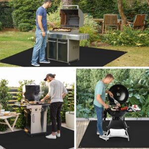 TOHONFOO 70 x 48 in Under Grill Mat for Outdoor Grill - Fireproof Bbq Mats for Grilling to Protect The Deck, Patio, Pavers - Easy to Clean Indoor Fireplace Mat - 0.6mm