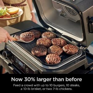 Ninja OG850 Woodfire Pro XL Outdoor Grill & Smoker with Built-In Thermometer, 4-in-1 Master Grill, BBQ Smoker, Outdoor Air Fryer, Bake, Portable, Electric, Dark Gray