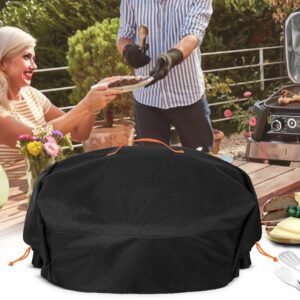 HODRANT Grill Cover Compatible with Ninja OG701 OG751 Woodfire Grill, BBQ Grill Accessories Bag with Handle & Inner Pocket, Compatible with Ninja OG700 Series Outdoor 7-in-1 Grill Smoker, Cover Only