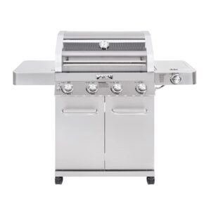 monument grills larger convertible 4-burner natural gas grill stainless steel cabinet style propane grills, led controls,side burner(without conversion kit)