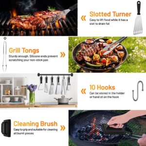 Blackstone Griddle Accessories Kit,41PCS Flat Top Grill Accessories Set for Blackstone and Camp Chef,Professional Stainless Steel Griddle Grill Tools Set for Outdoor BBQ Teppanyaki Camping