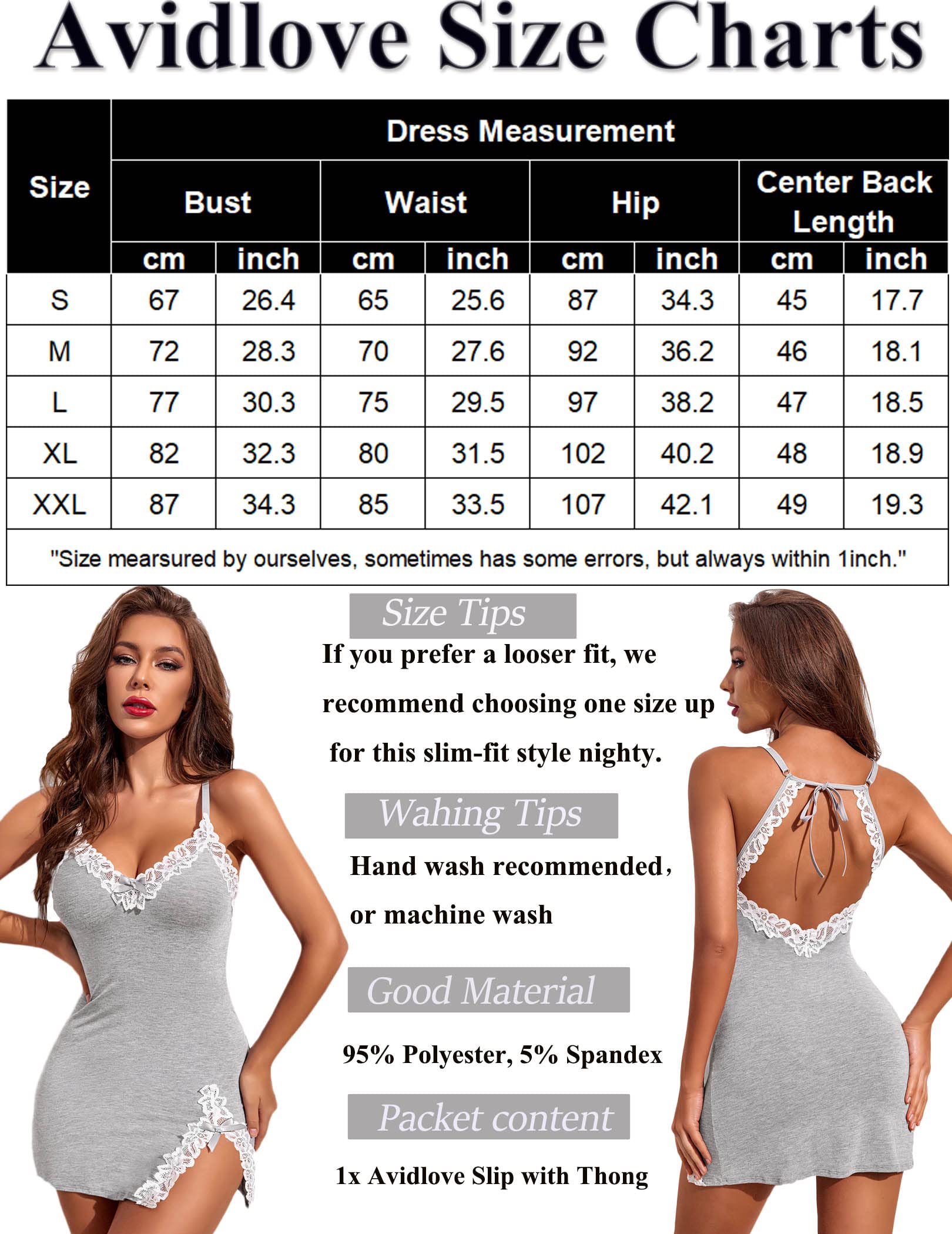 Avidlove Womens Sexy Lingerie Bow Lingerie for Women Sexy Loungewear Women Night Dress for Women Sleepwear (Grey,S)