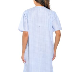 Dreamcrest 8511-Blue-2X Short Sleeve Duster/Housecoat/Women Sleepwear