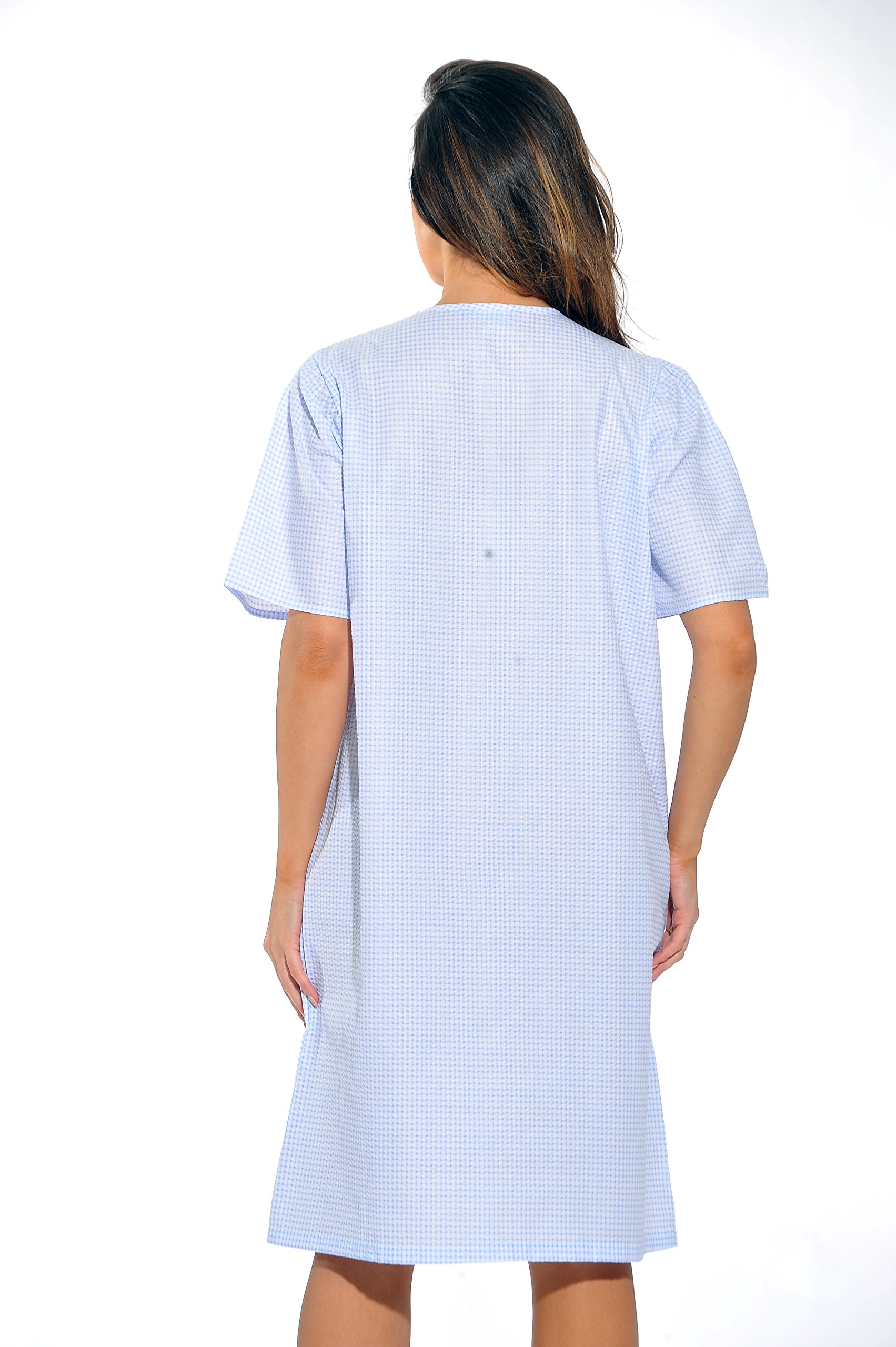 Dreamcrest 8511-Blue-2X Short Sleeve Duster/Housecoat/Women Sleepwear