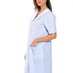 Dreamcrest 8511-Blue-2X Short Sleeve Duster/Housecoat/Women Sleepwear