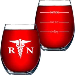 funny bone products nurse gifts for women rn – good day, bad day, don’t ask novelty wine glass 15 oz – funny gifts for nurses, for women, for men, rn nursing gifts, coworker gift, nursing students