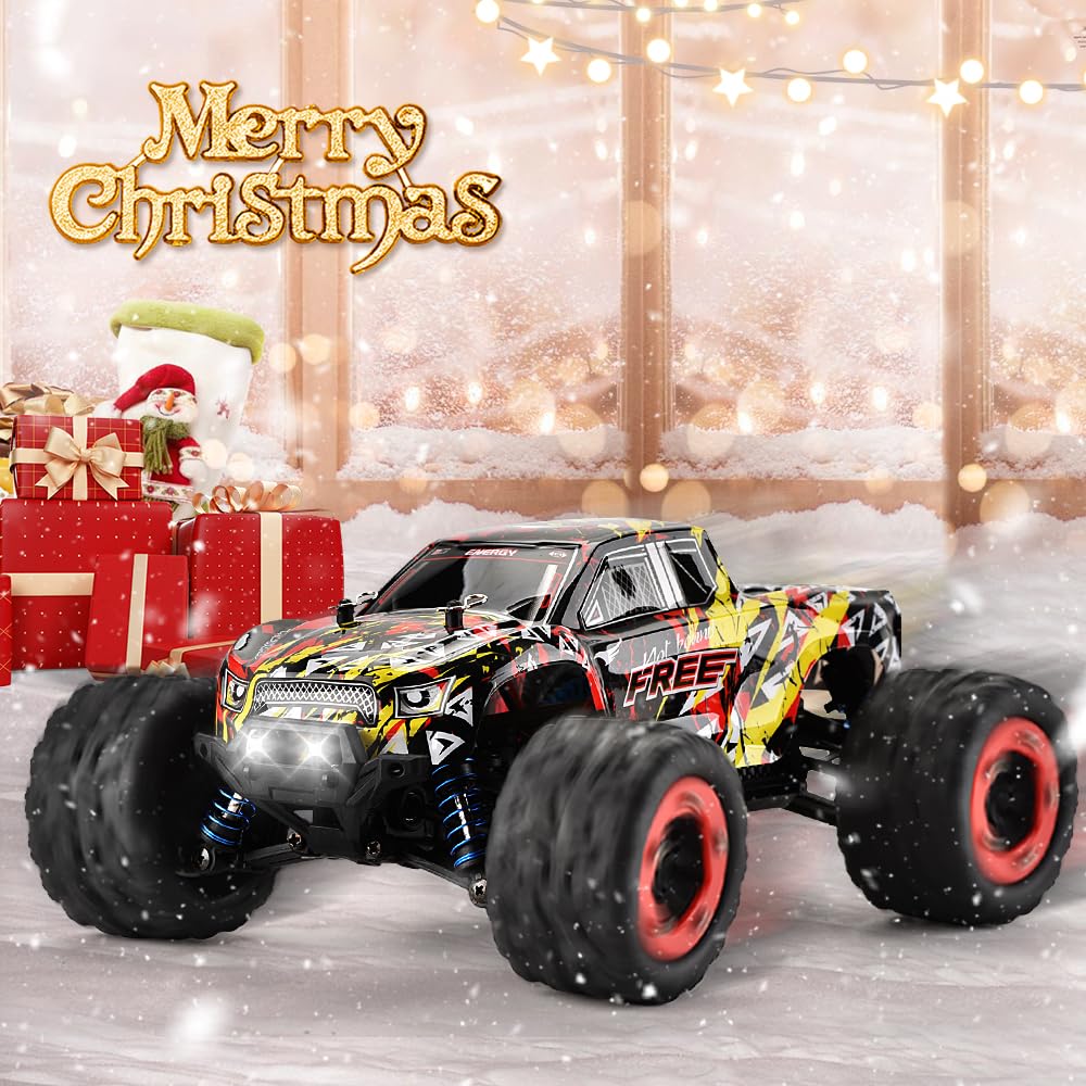 WIAORCHI 1:18 Scale 40+km/h High Speed Remote Control Car, 4x4 Waterproof Off Road RC Cars, Fast 2.4GHz All Terrain Toy Trucks Gifts for Boys and Adults, 2 Batteries for 40mins Fun