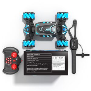 Axirata Remote Control Car Hand Controlled Gesture RC Stunt Car with Spray & Lights & Music for Kids 6-13 Year Old, 4WD 2.4GHz Off-Road 360° Rotation Toy Car Gift for Boys Girls