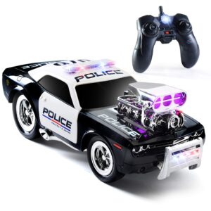 prextex rc police car remote control police car rc toys radio control police car toys for boys, remote control car with lights and siren for 5 year old boys and up