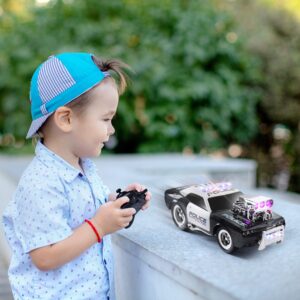 PREXTEX RC Police Car Remote Control Police Car RC Toys Radio Control Police Car Toys for Boys, Remote Control Car with Lights and Siren for 5 Year Old Boys and Up