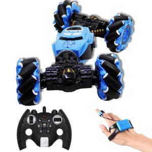 lulu home remote control stunt car, hand gesture sensing rc crawler, stunt twisting climbing vehicle boy toy car with four-wheel drive, birthday for kids