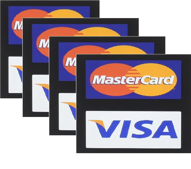 smartEshop MasterCard/Visa Credit Card Vinyl Decals Stickers (Pack of 4)