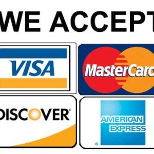 eSplanade We Accept Visa, MasterCard, Amex and Discover Credit Cards Sign Sticker Decal - Easy to Mount Weather Resistant Long Lasting Ink (Size 4" x 4")