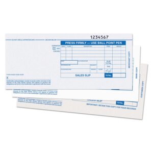 TOPS 38538 Credit Card Sales Slip, 7 7/8 x 3-1/4, Three-Part Carbonless, 100 Forms