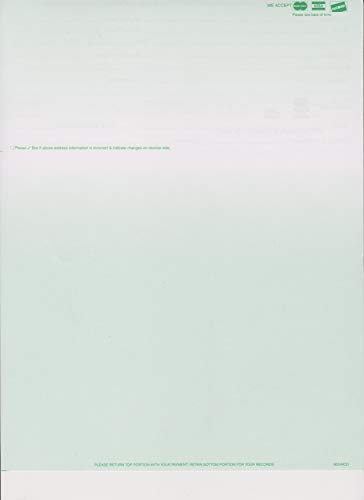 BLANK PERFORATED STATEMENT PAPER - MASTERCARD, VISA, AND DISCOVER LOGOS (500 GREEN)