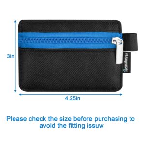 BLUECELL BCP 2pcs Black Color Splash Proof Nylon Security Utility Zipper Coin Safe Pouch ID Card VISA Card Business Card Bag Sleeve 4-1/2 x 3 Inches