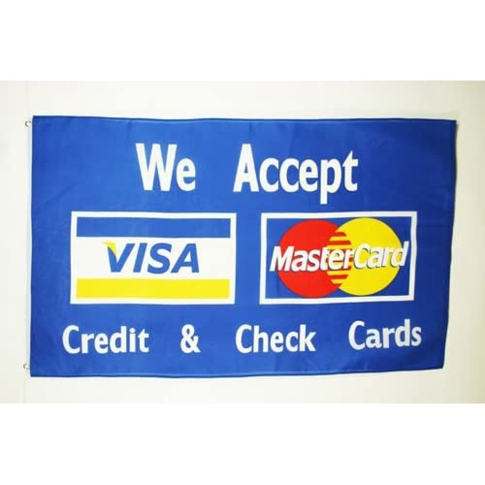 AZ FLAG - Visa MasterCard Flag - 3x5 Ft - 100D Polyester Credit Card Banner With Two Metal Grommets - Fade Resistant - Vivid Colors - 3' x 5' Feet