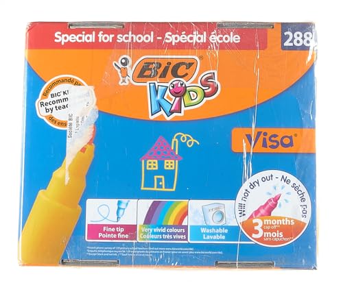 BIC Kids Visa Felt Pens - Assorted Colours, Classpack of 288