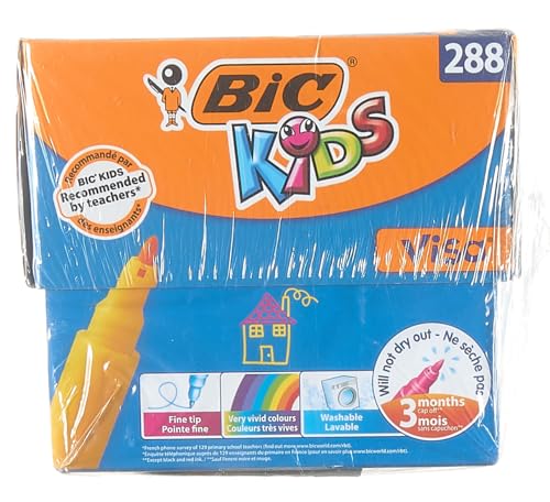 BIC Kids Visa Felt Pens - Assorted Colours, Classpack of 288