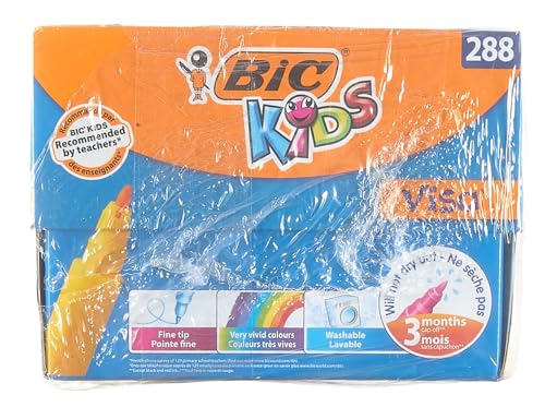 BIC Kids Visa Felt Pens - Assorted Colours, Classpack of 288