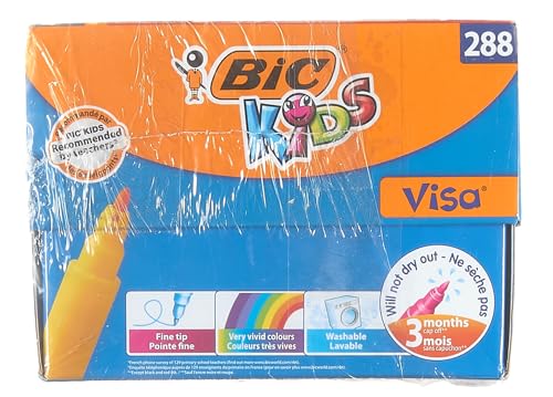 BIC Kids Visa Felt Pens - Assorted Colours, Classpack of 288