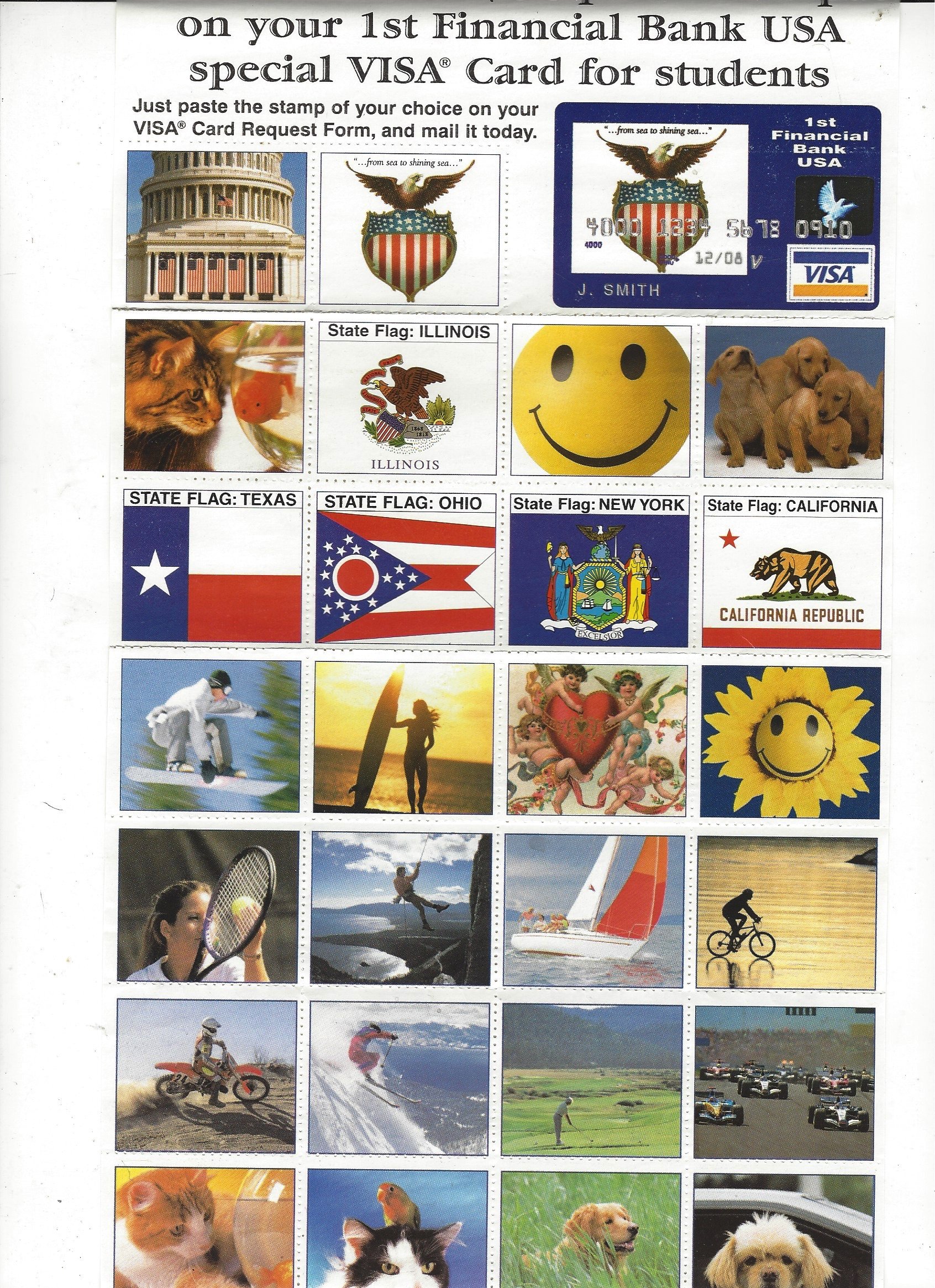 Flags & Images, 34 Picture Stamps in Colour, Visa, 2006