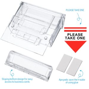 Outdoor Business Card Holder Acrylic Business Card Holder Wall Mount Clear Door Business Card Holder for Car with Take One Sticker for Office Store Trucks Wall, 4.25 x 1.46 x 2.87 Inch (3 Pcs)