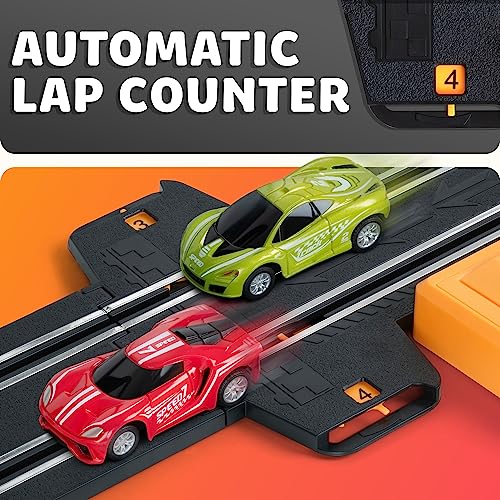 Atlasonix Slot Car Race Tracks Sets - Slot Cars, Race Tracks & Accessories Electric Race Car Track, Dual Electric Race Track for Girls & Boys Age 5 Years+