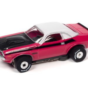 Auto World Thunderjet OK Used Cars 1970 Dodge Challenger T/A Panther (Pink) HO Scale Slot Car