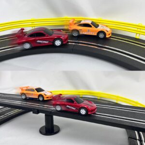 GINCHO High Speed Series Tram Dual Track Set, 4.1m Electric Track with 3 Vehicles Slot car Racing, Comes with 2 Hand Controls and Track Parts and a Lap Counter，Toys Gifts for 8 9 10 11 12 Boys Girls