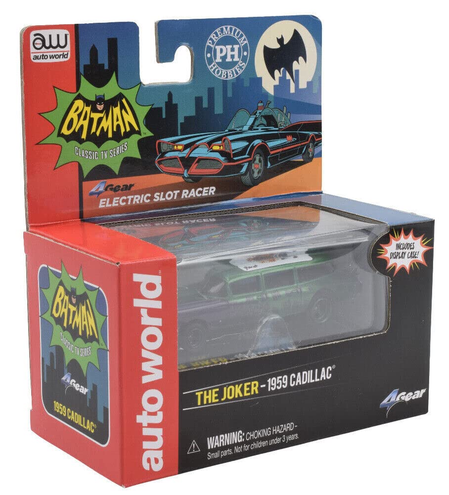 Auto World x Premium Hobbies 4Gear Batman The Joker 1959 Cadillac HO Scale Slot Car CP7944