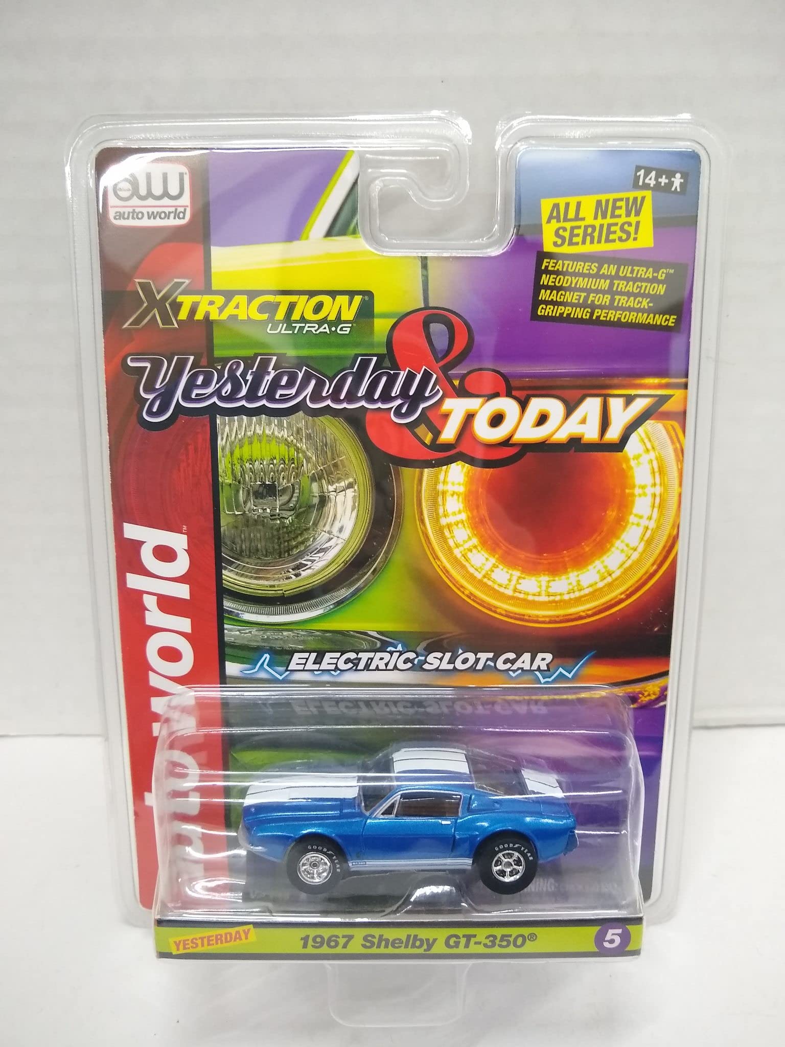 Auto World SC384-5A Yesterday & Today 1967 GT-350 HO Scale Electric Slot Car - Blue