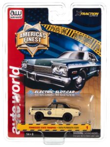 auto world xtraction sc397-1 1978 plymouth fury tennessee state trooper ho scale slot car